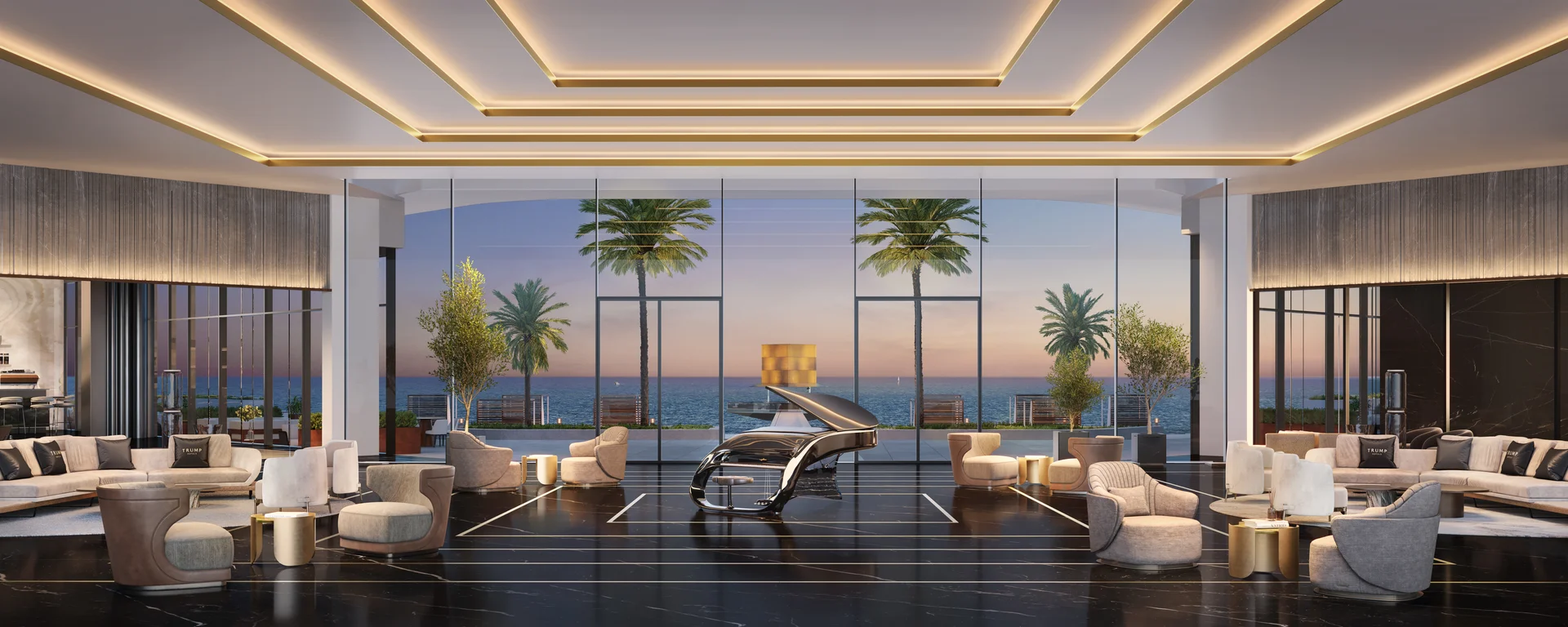 Trump International Hotel main lobby interior AIDA City Muscat Oman